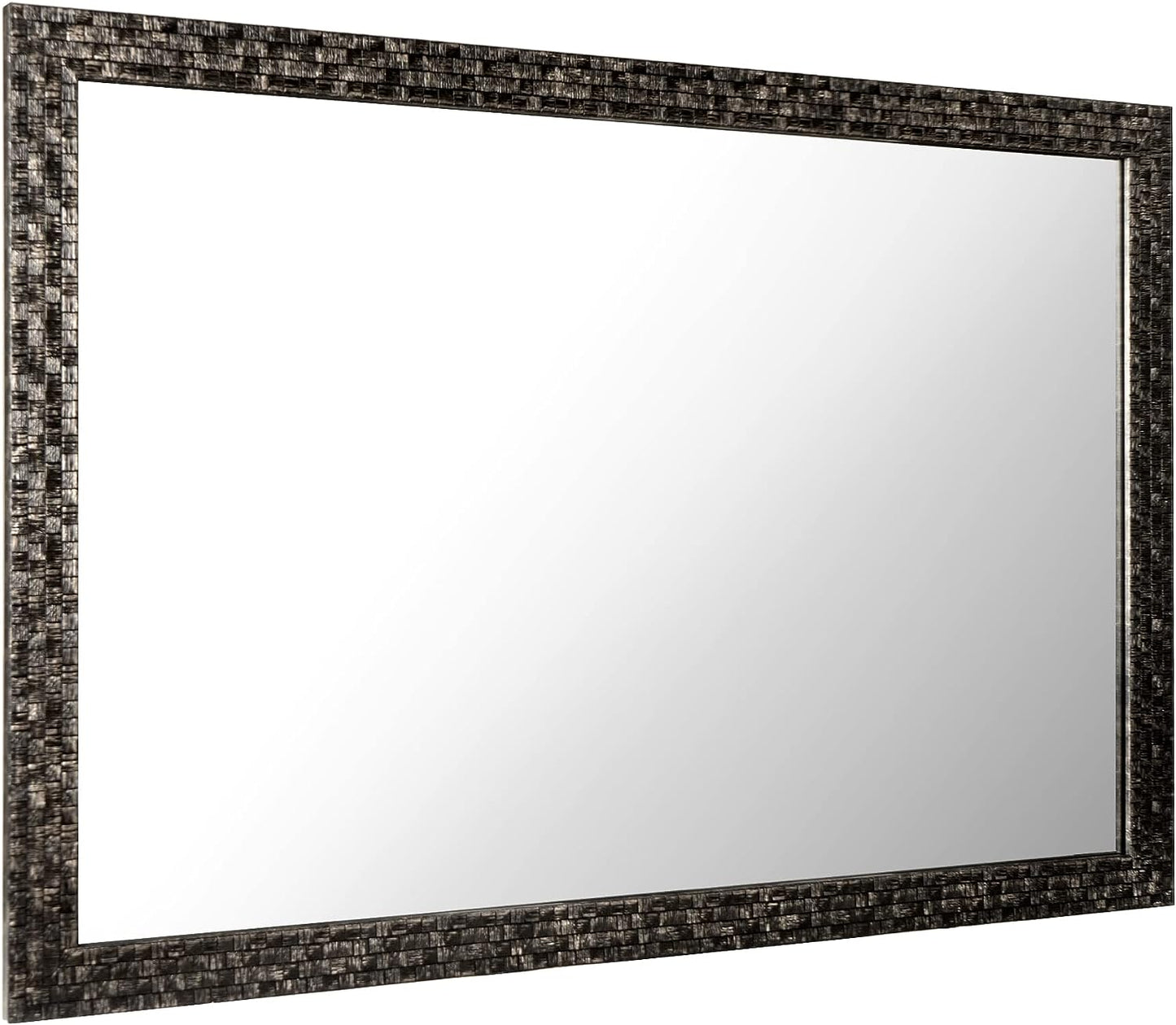 Black Mosaic Textured PS Frame Mirror