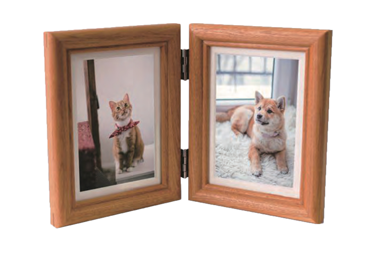 Double Hinged Solid Wood Picture Frame