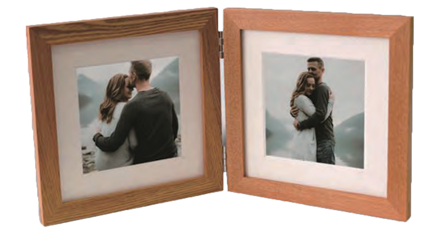 Double Hinged Solid Wood Picture Frame