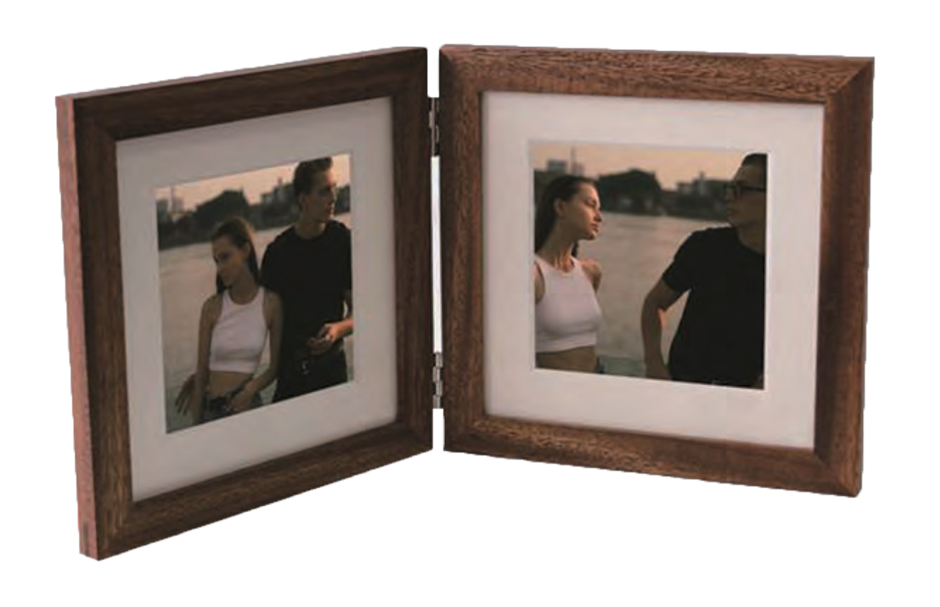 Double Hinged Solid Wood Picture Frame