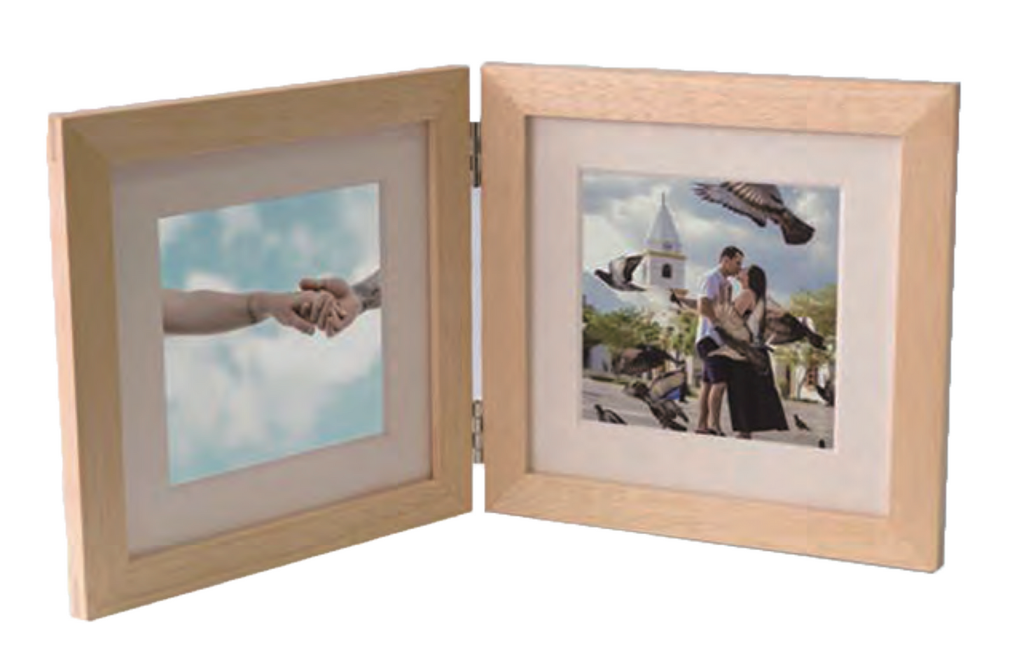 Double Hinged Solid Wood Picture Frame