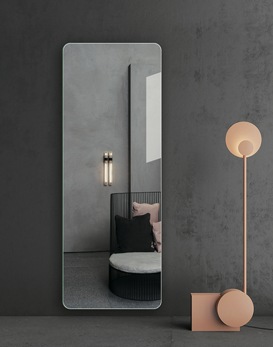 Rounded Rectangle Frameless Full Length Mirror