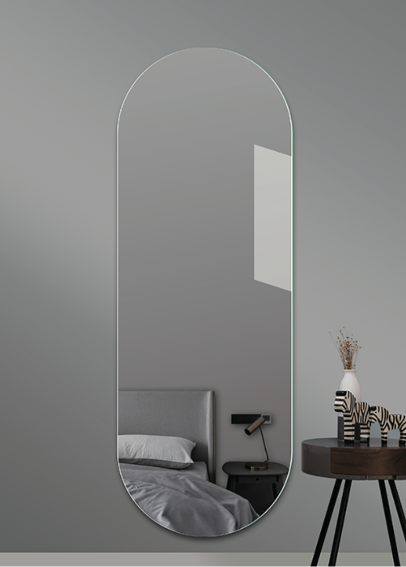 Oval Frameless Mirror