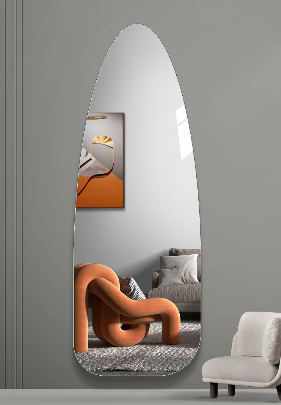 Sunflower Seed Frameless Full Length Mirror