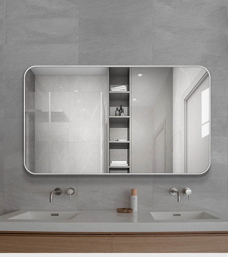 Modern Rounded Rectangle Alloy Frame Mirror