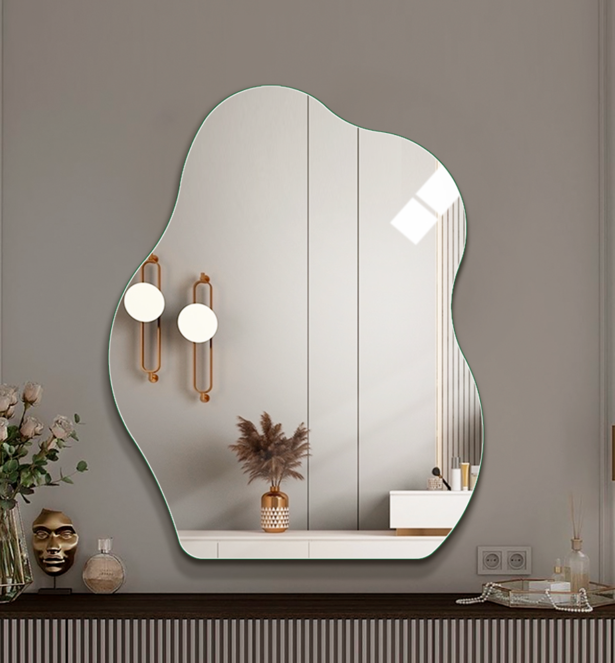 Irregular Urban Cloud Frameless Mirror