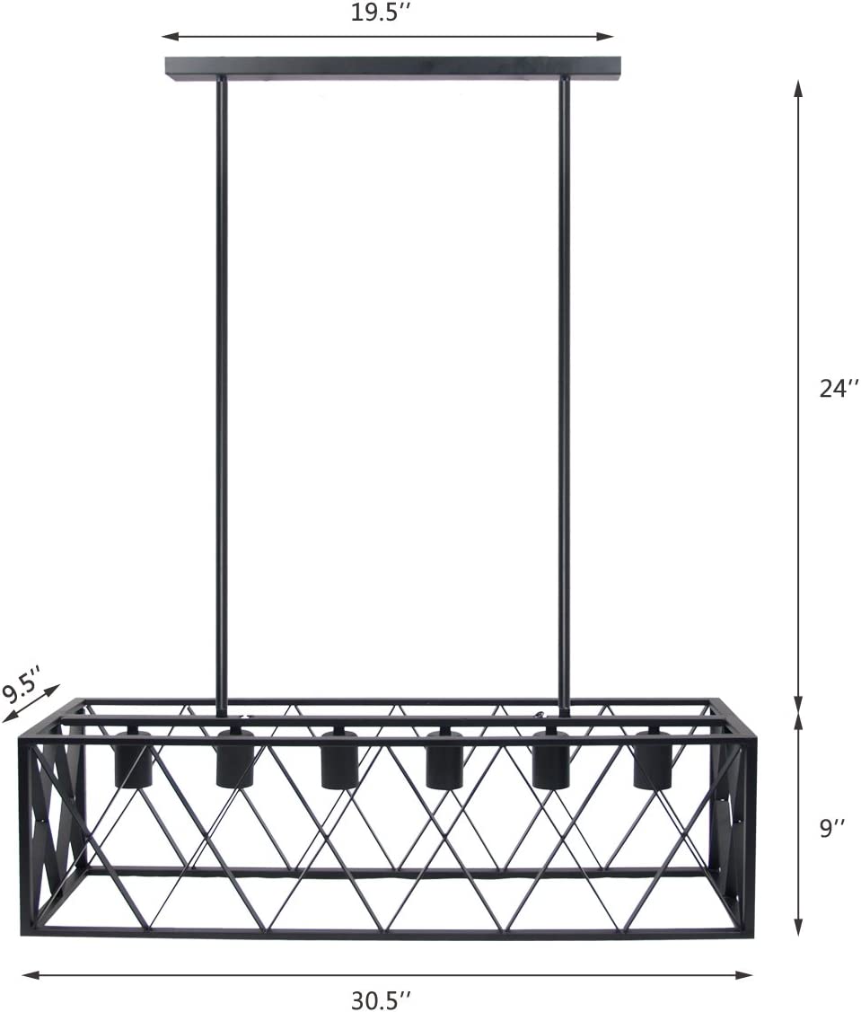 Cozy 6-Light Industrial Bar Chandelier