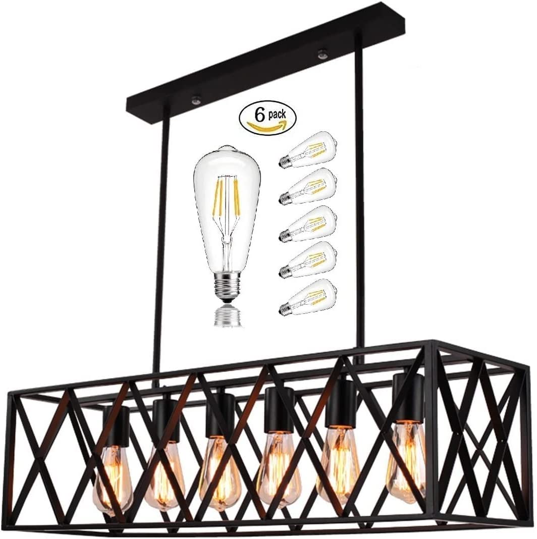 Cozy 6-Light Industrial Bar Chandelier