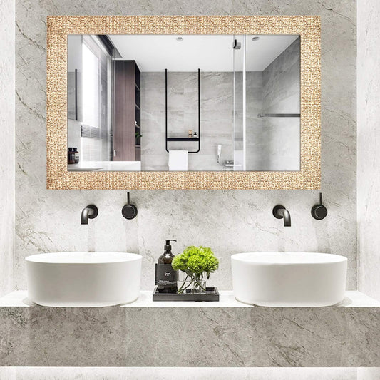 Rose Gold Mosaic Textured PS Frame Mirror