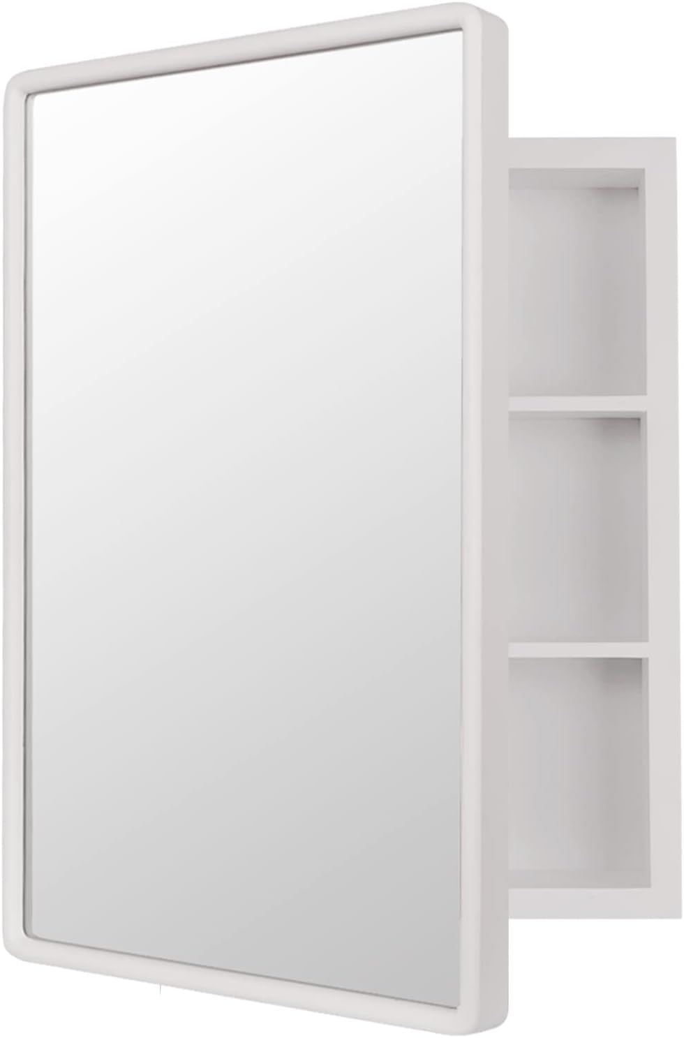 Contemporary Solid Wood Framed Medicine Cabinet Organizer with Mirror