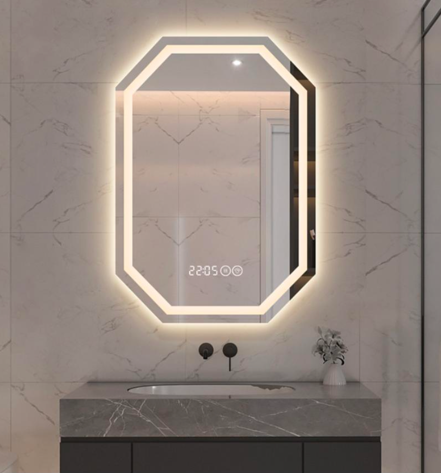 LED Octagon Front Light Frameless Mirror