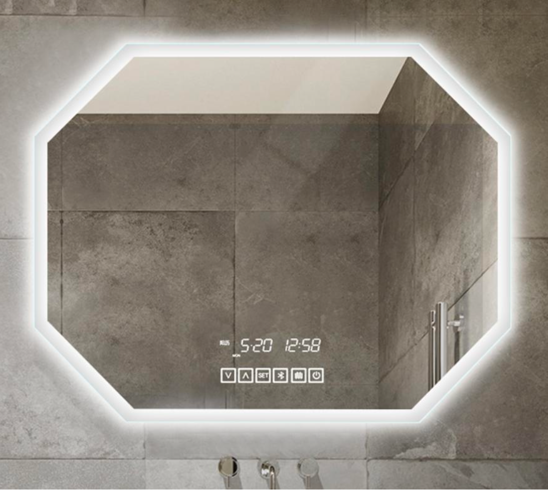 LED Chubby Octagon Front Light Frameless Mirror