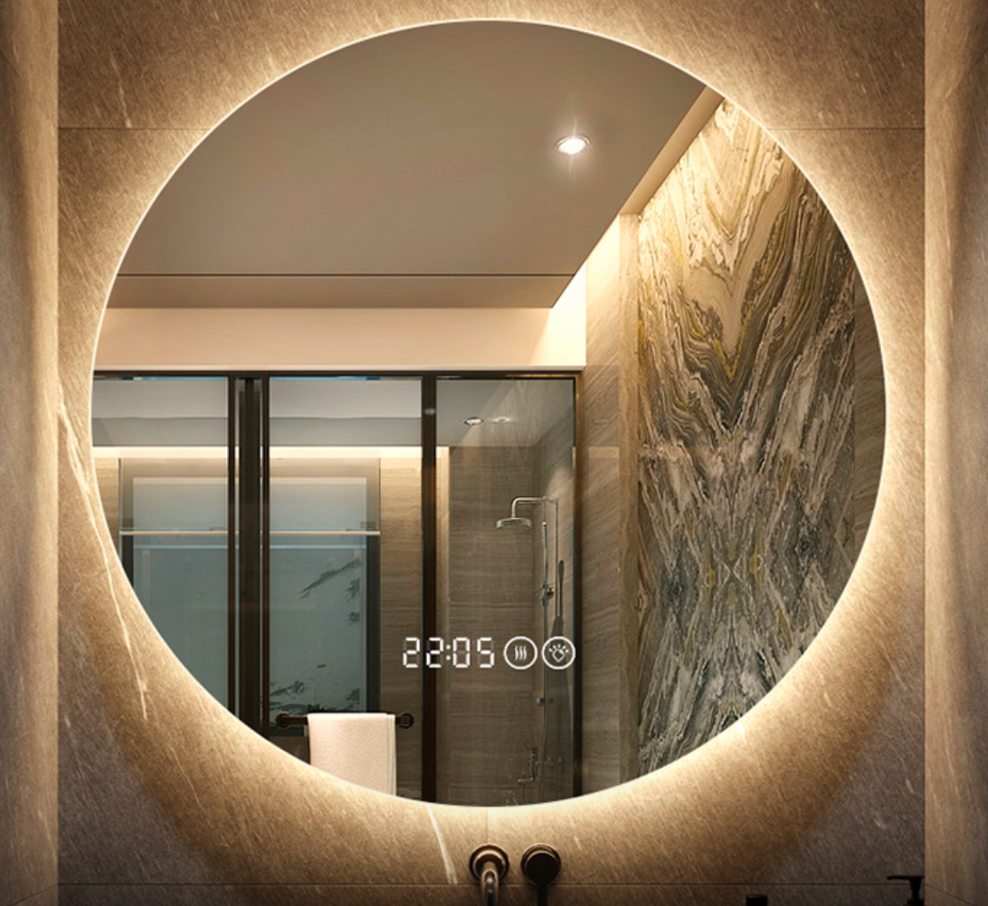 LED Modern Full Moon Backlit Frameless Mirror