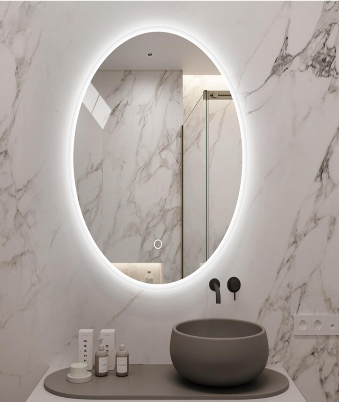 LED Ellipse Front Light Frameless Mirror