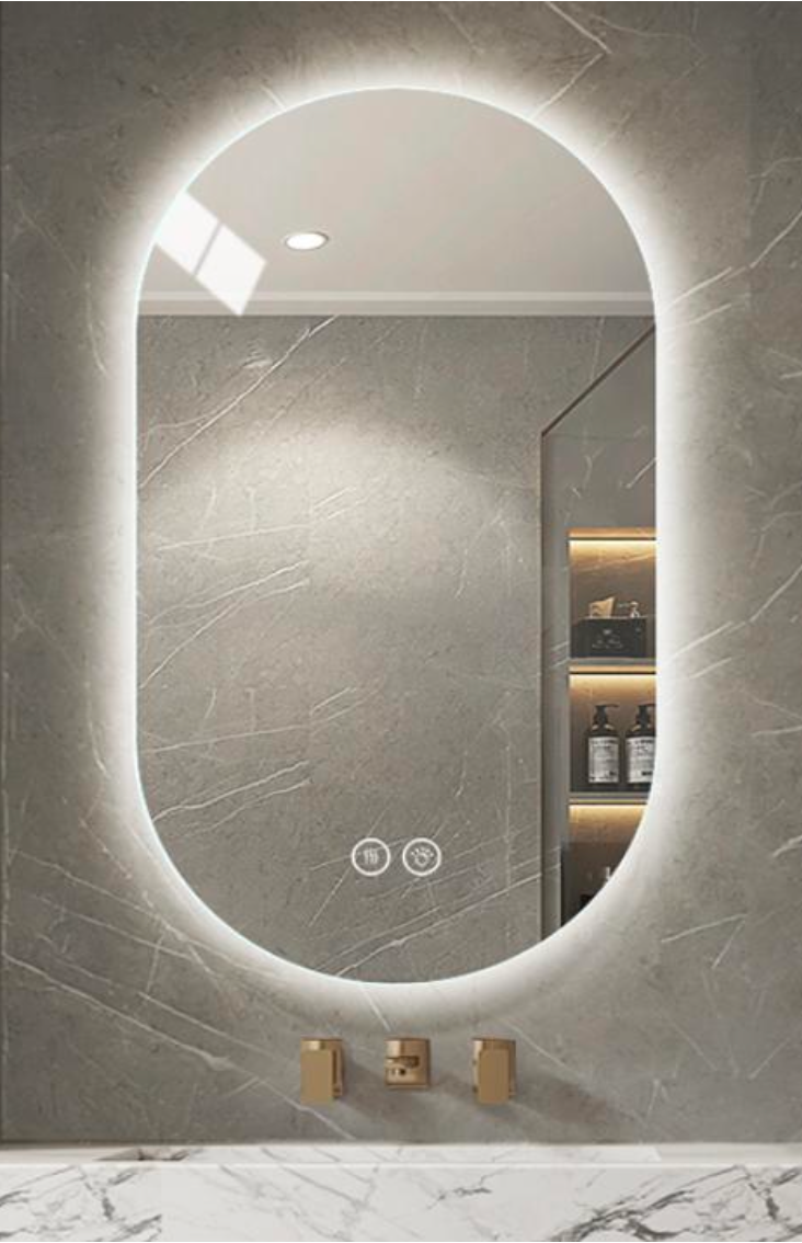 LED Modern Oval Backlit Frameless Mirror