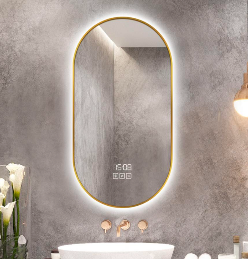 LED Modern Oval Backlit Alloy Mirror