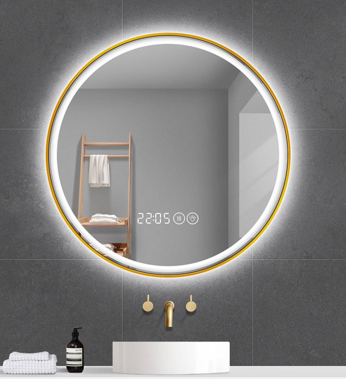 LED Full Moon Front Light Alloy Mirror