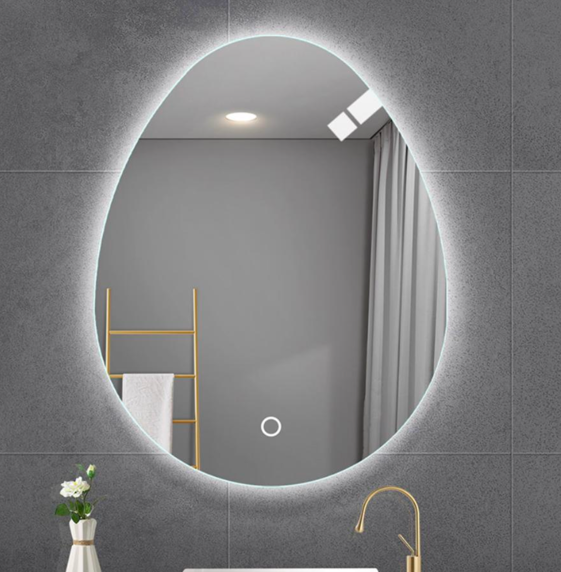 LED Perfect Egg Backlit Frameless Mirror