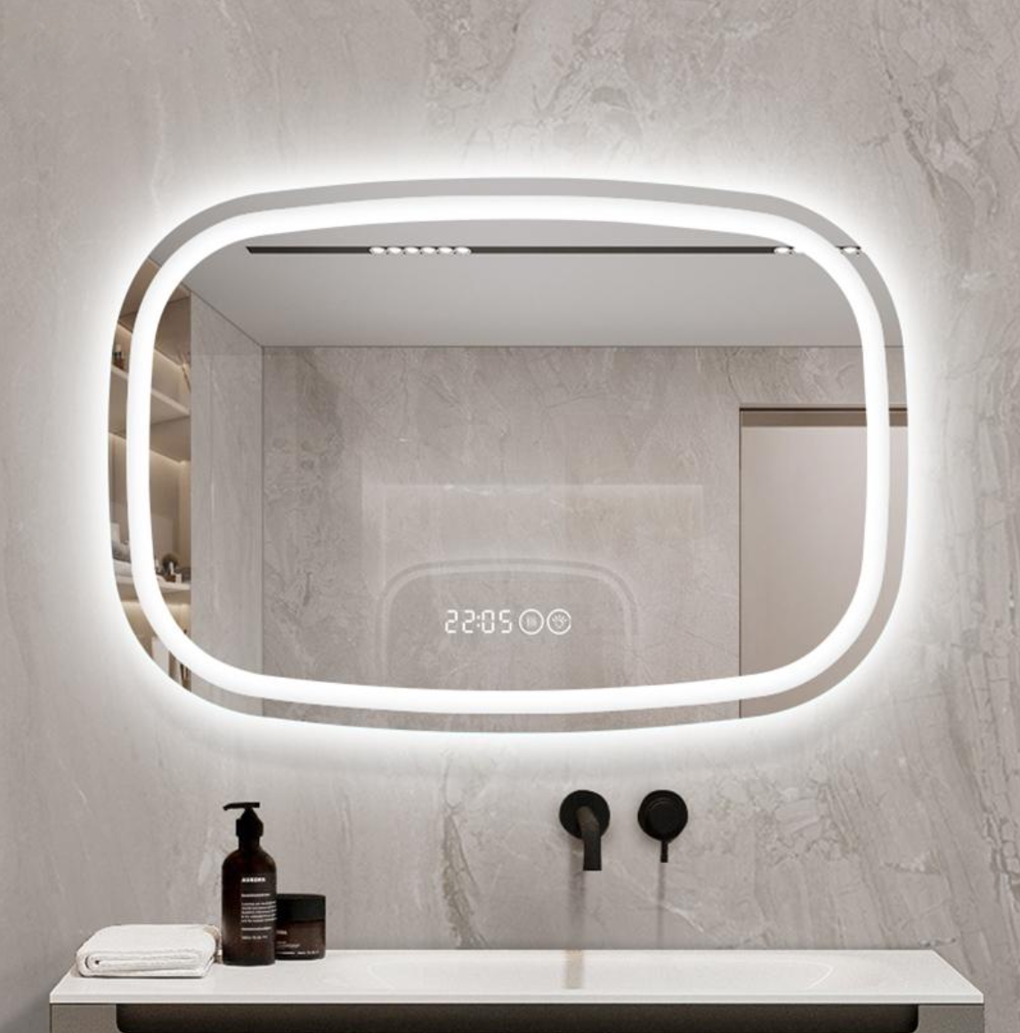 LED Chubby Rounded Rectangle Front Light Mirror