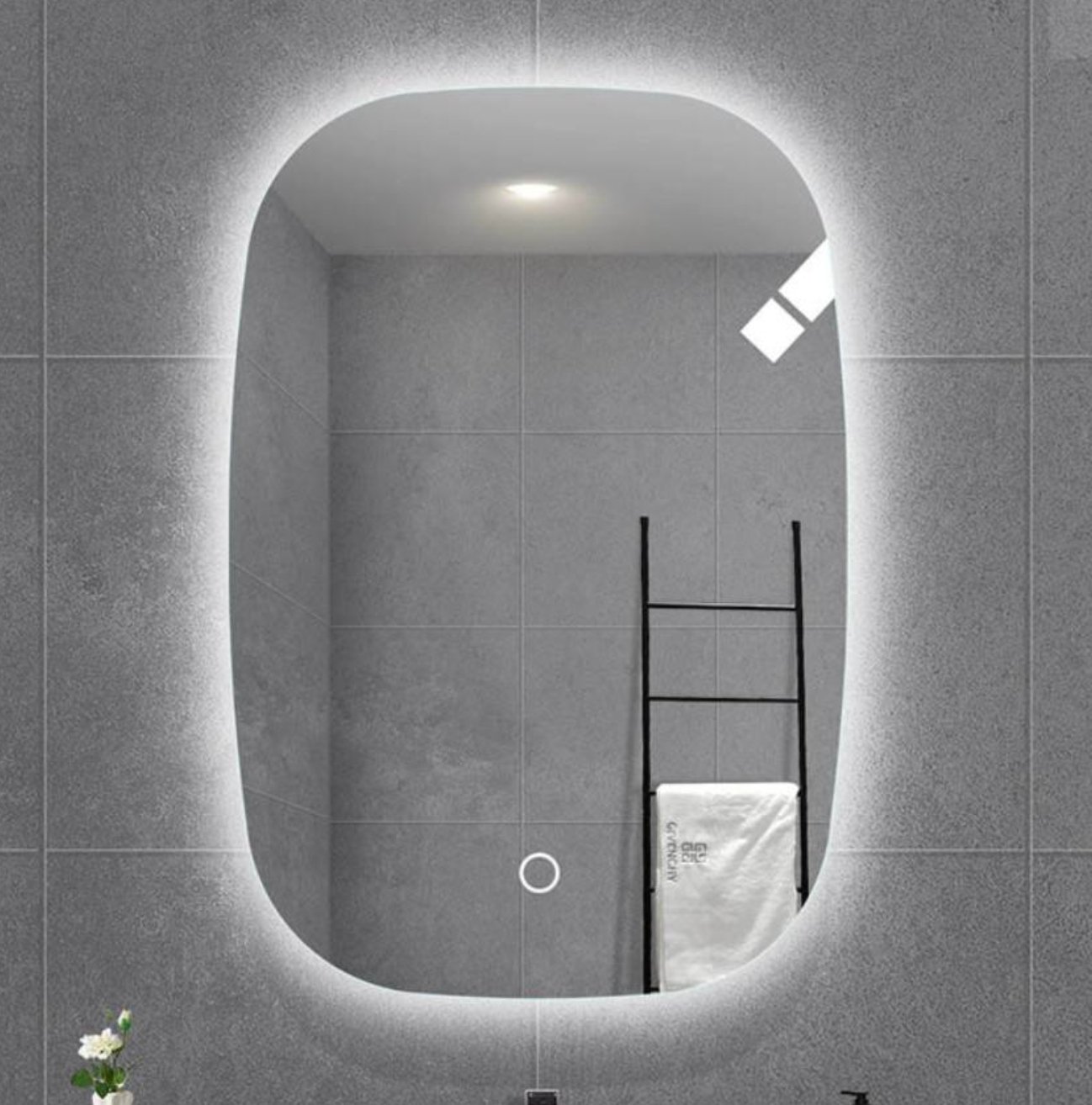 LED Chubby Rounded Rectangle Backlit Frameless Mirror