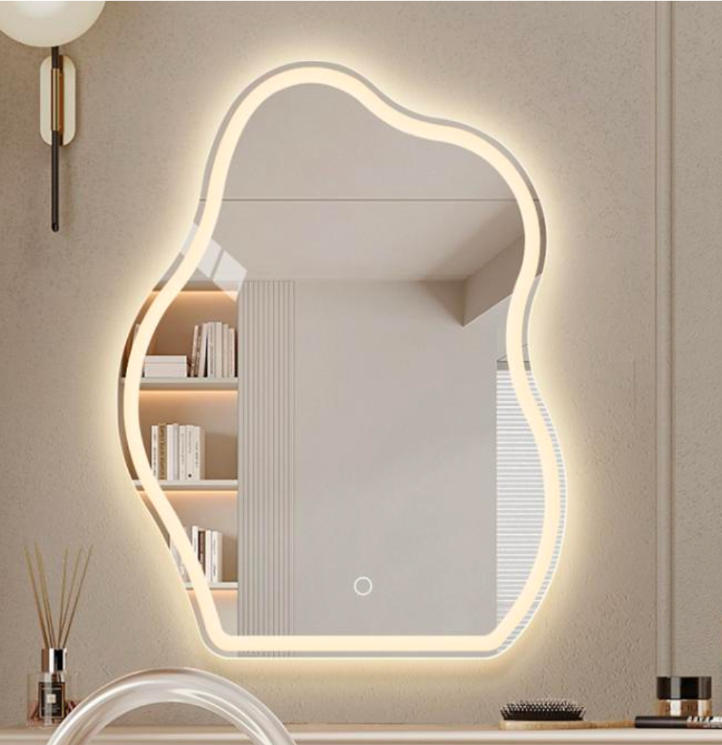 LED Irregular Urban Cloud Front Light Frameless Mirror