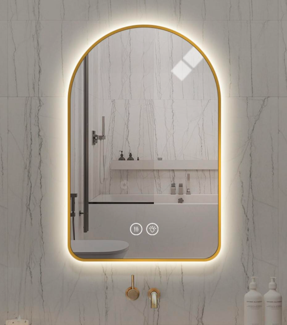 LED Classic Arch Backlit Alloy Mirror