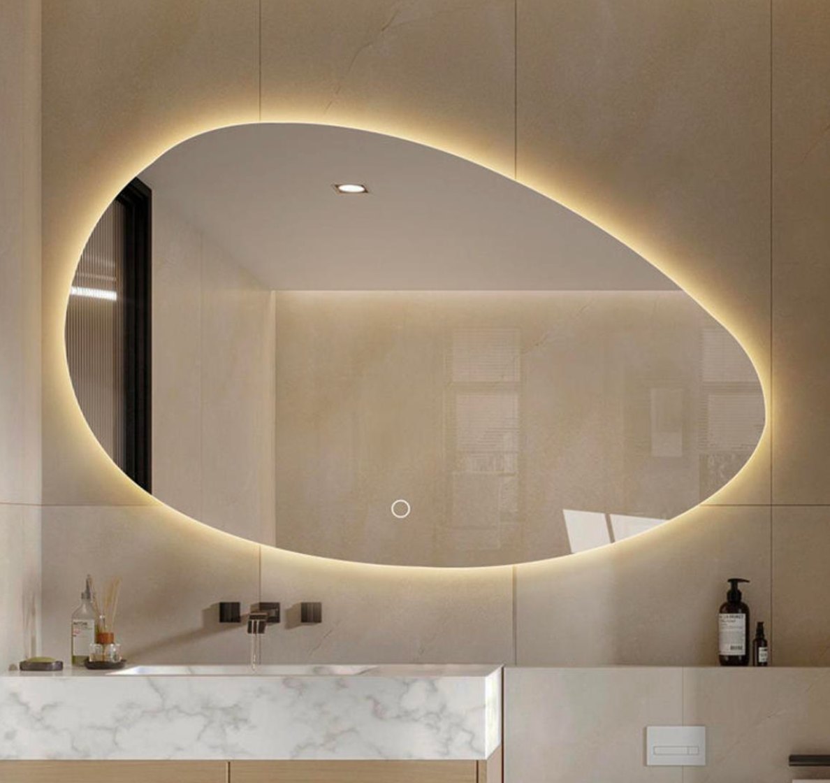 LED Irregular Stone Backlit Frameless Mirror