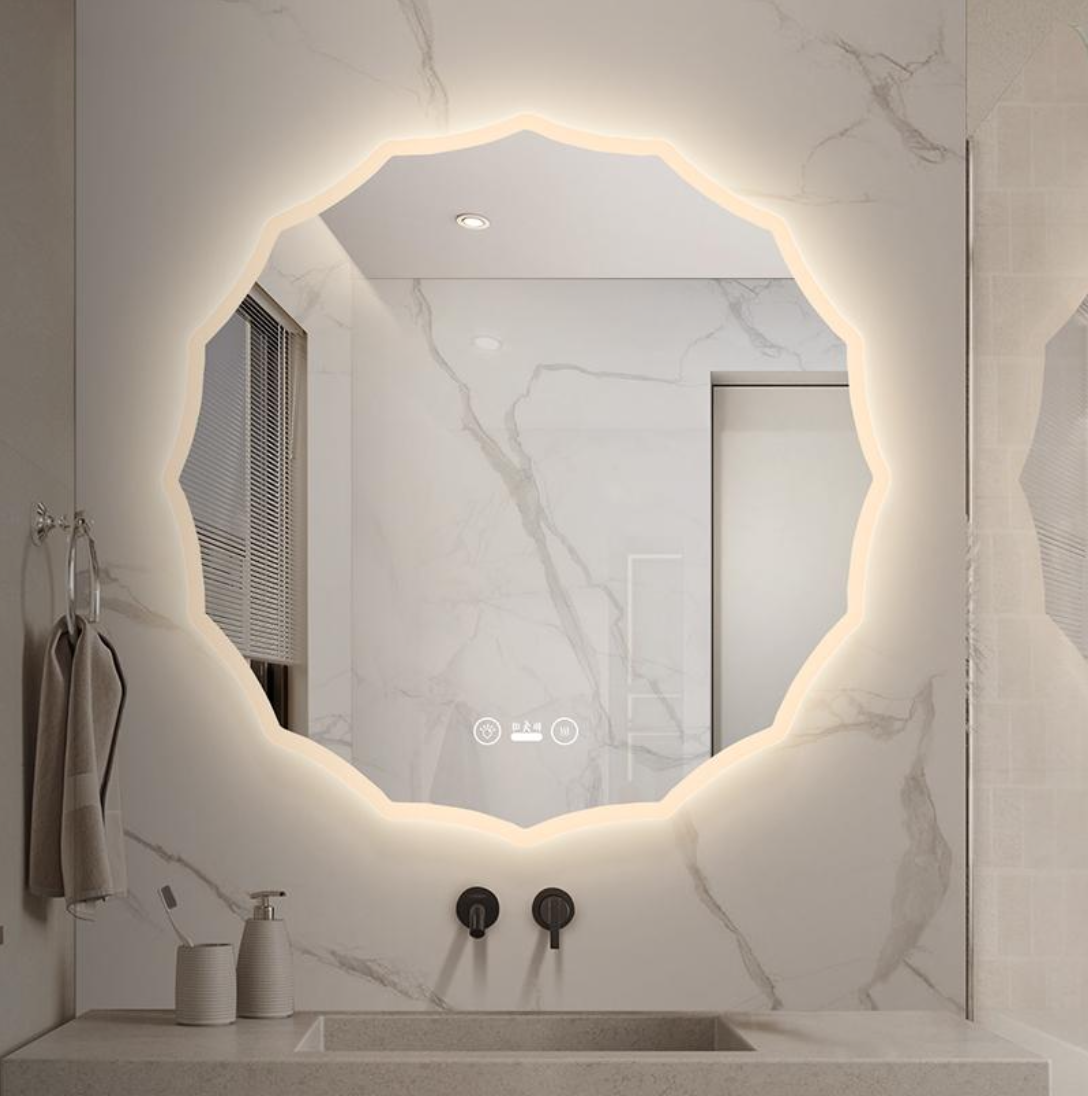 LED Edge Flower Front Light Frameless Mirror