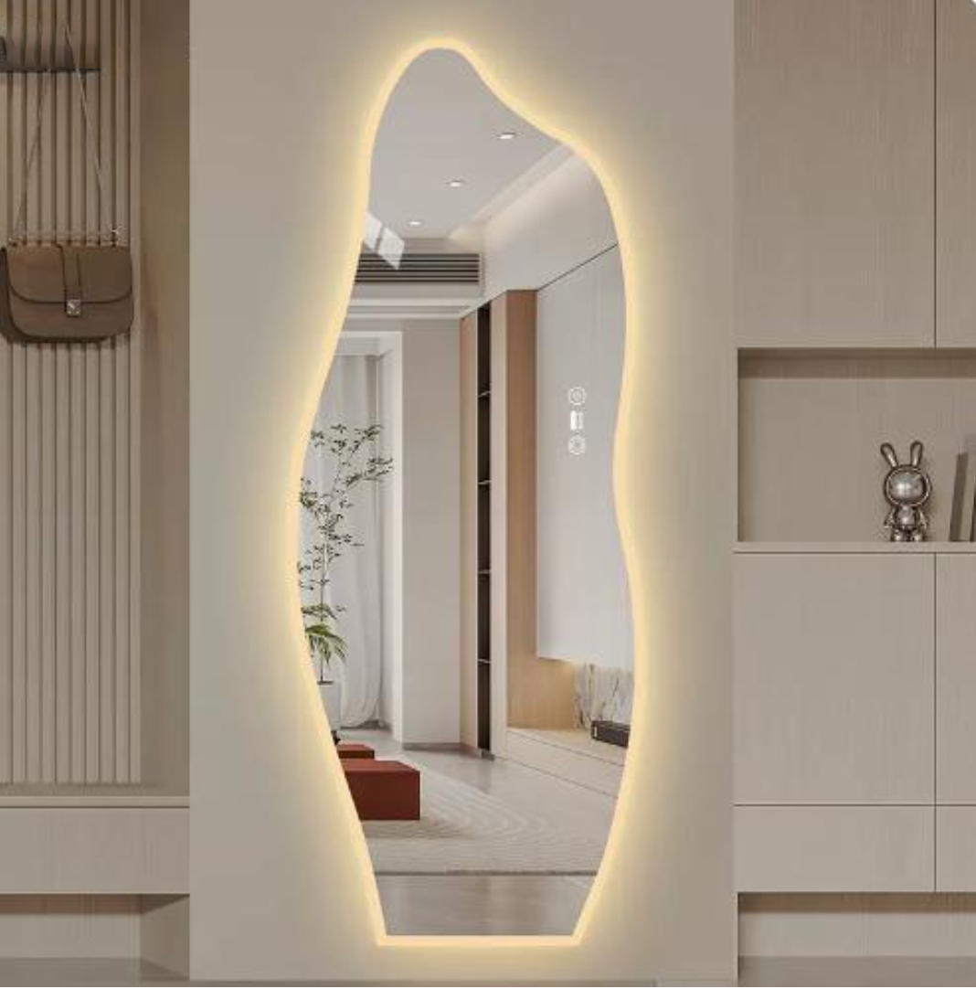 LED Fun Art Irregular Front Light Full Length Mirror