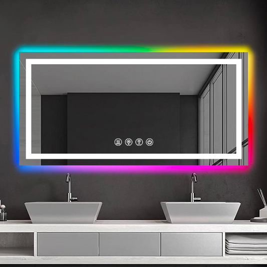 LED Rectangle Rainbow 2.5/4.2 CM Frosted Line Mirror