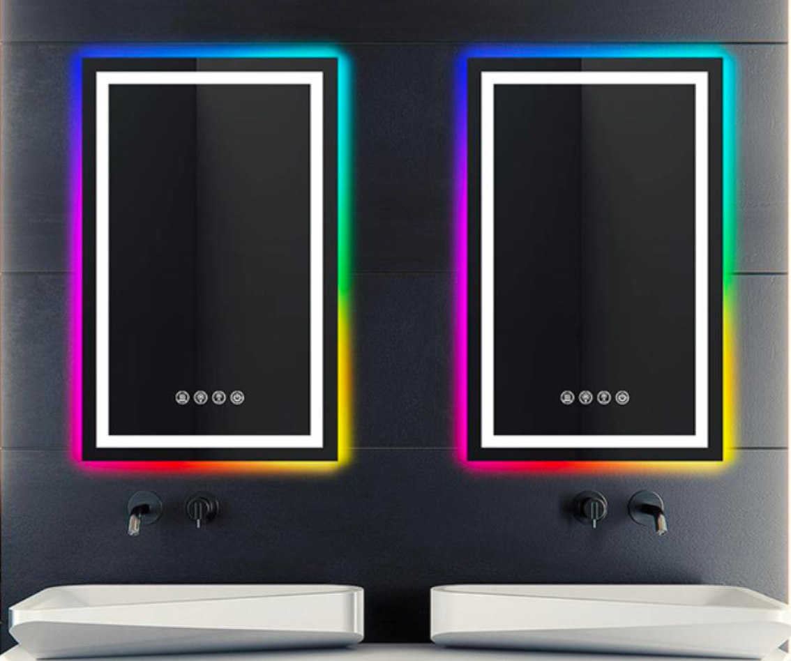 LED Rectangle Rainbow 2.5/4.2 CM Frosted Line Mirror